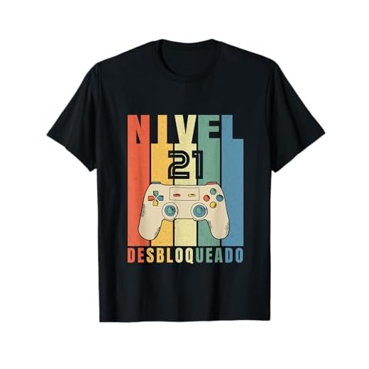 Nivel 21 Desbloqueado Gamer 21 Años 2001 Divertido Chico Camiseta