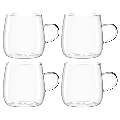 Leonardo Tè per Te Lot de 4 tasses à thé – Grandes tasses à thé en verre borosilicate à...