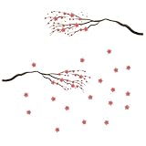 春の花☆シール式ウォールステッカー spring 入園 入学 卒園 卒業 Lsize 590×1327mm 春 梅 035921