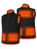 DR.PREPARE Beheizbare Weste Herren Fleeceweste Damen Heizweste Einstellbar Wärmeweste Elektrisch Heheizte Unisex Fleece Beheizte Weste Herren Damen Kleidung für Außen Reisen Sport Freizeit Schwarz XL
