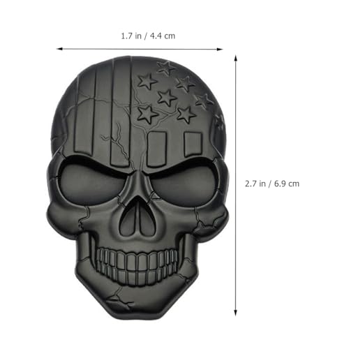 4 calcomanías de calavera 3D y emblemas de esqueleto negro para coche 4