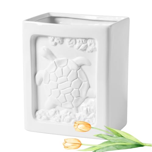 Caneca de basura cuadrada de cerámica blanca 7L