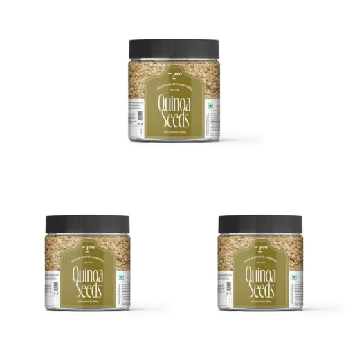 Image of Jivo Premium Quinoa Gluten Free | Gluten-Free | Saponin Free | High Protein & Fiber | Healthy Breakfast, Diet Food for Weight Management | 100% Wholegrain Cereal | Quinoa Jar 800g (Pack of 3)