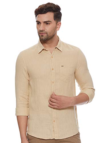 Image of Spykar Men's Solid Slim Fit Shirt