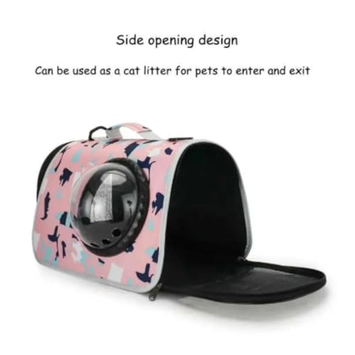 Image of Cat Backpack Carrier Expandable Pet Carrier Backpack for Small Medium Cats Fit Up to 18 Lbs, Foldable Puppy Backpack Carrier for Travel, Hiking (Design Pink, 20Lx27Hx38W)