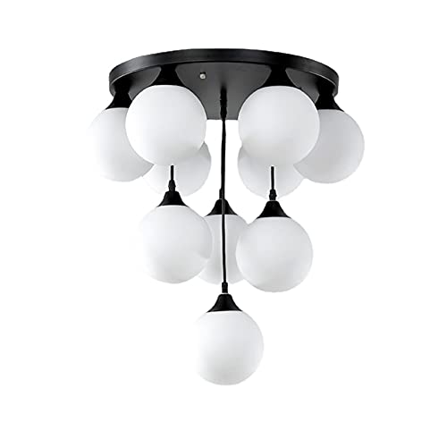 Chandelier moléculaire E27 noir design nordique pour salon et chambre