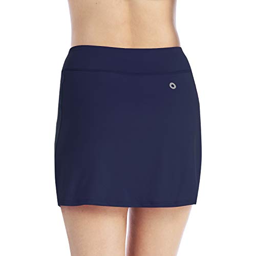 Women's Athletic Tennis Skirt Lightweight Running Workout Skort Golf Apparel with Pockets (Navy,XL)