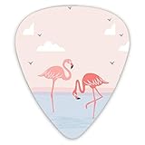 Guitar Picks Flamingo Pattern Sunset Premium Picks Sampler Includes Thin Medium And Heavy Gauge Unique Guitar Gift For Bass Electric Acoustic Guitars (12 Count)