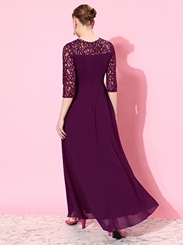 Image of Miss Chase Women's Round Neck Cap Sleeves Lace Knee -Long Skater Dress