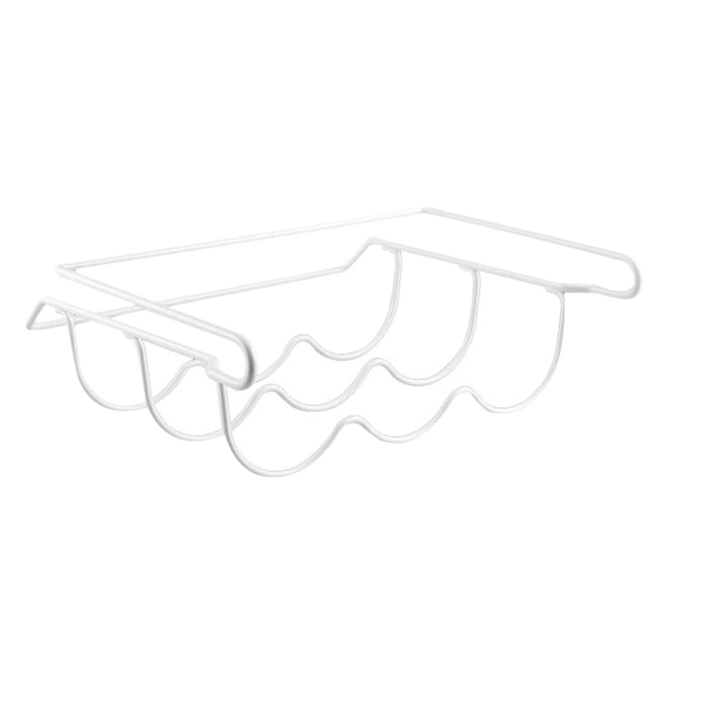 Amosfun Estante Portabotellas para Refrigerador de Hierro Blanco Organizador de Cerveza y Vino, Ahorro de Espacio y Máxima Capacidad en Cocina o Bodega