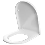 D Shaped Soft Close Toilet Seat with One-Button Quick Release: Durable Fade-Resistant White Toilet Seat - Heavy Duty Antibacterial UF Toilet Lid Quiet Close Adjustable Hinges Top Fixing Easy Install