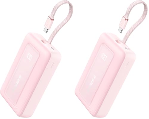 Image of Anker Zolo Power Bank (2025 Upgraded Version), 20,000mAh 30W High-Speed Portable Charger with Built-in USB-C Cable, Battery Pack for iPhone 17 /16 / 15 Series, Galaxy, and More (Pack of 2)