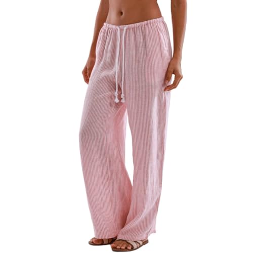 Pantalon large à rayures en lin idéal pour flâner en été