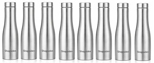 Image of Water Bottle Quality Hi-Rise combo pack 8 Stainless Steel Single Wall 1000ML, Fridge Water Bottle |BPA Free | single wall Leak-Proof, Best for School /Office /Home /College /running (Pack 8)