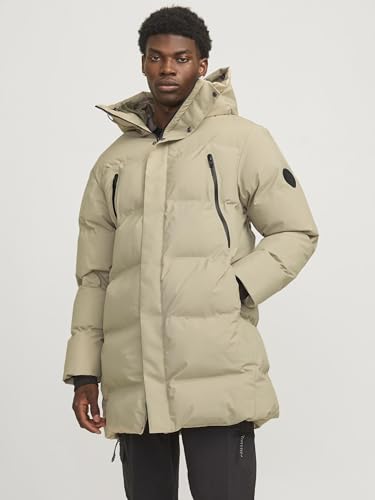 JACK&JONES Herren JCOALPHA Long Puffer SN Puffermantel, Crockery, S – Ansicht 3
