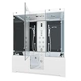 Kombination Badewanne Dusche K88-SW-TH-A-EA Duschtempel 180x100 cm OHNE...