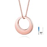BEILIN Collar de plata de ley con colgante de urna conmemorativa de la eternidad del círculo de la vida Always with me, joyería de cremación para cenizas, Plata esterlina, Circonita cúbica