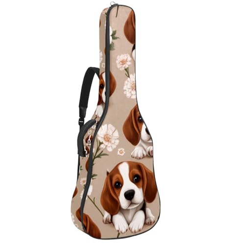 Sac de guitare acoustique imperméable sans rembourrage à motif floral