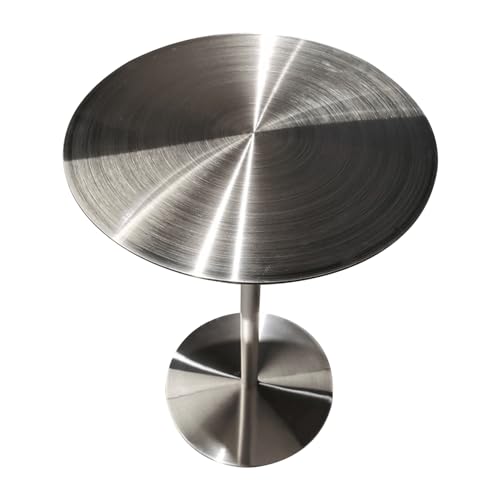Renmlion Moderner Bartisch, Edelstahl Cocktailtisch runder Bistro Pub Tisch hoher Tisch Küche Frühstücks Esstisch Kleiner Beistelltisch für das Esszimmer zu Hause im Büro (Size : 60x60x105cm)