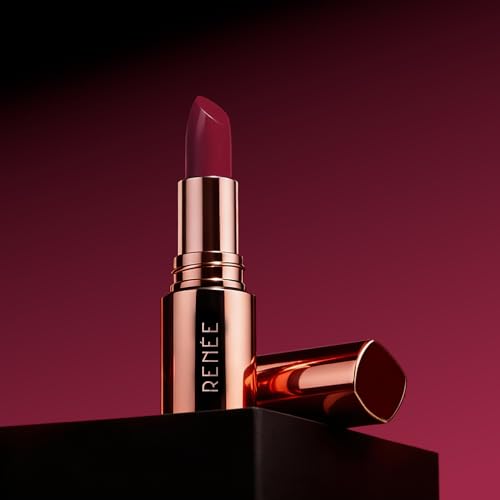 Image of RENEE Everstay Long Stay Matte Lipstick - Plum Mode, Hydrating & Non-Drying, Smudge-Proof, Lightweight, Long Lasting, Intense Pigment, Full Coverage, Vitamin E Infused, For All Occasions, 4.2g | Long-lasting