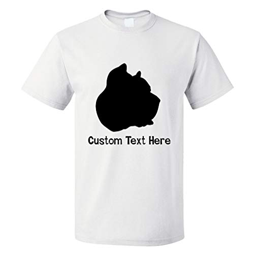 Custom Funny Graphic T Shirts for Men Perro De Presa Canario Silhouette Cotton Top White Personalized Text Here 2X Large