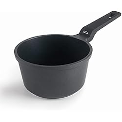 Cazos De Aluminio Precios Lacor - 25164 - Cazo Mini de Aluminio Fundido 100% libre PFOA, Antiadherente bicapa, Apto para Inducción, Mango ergonómico, Ø 14 x 8cm, Negro