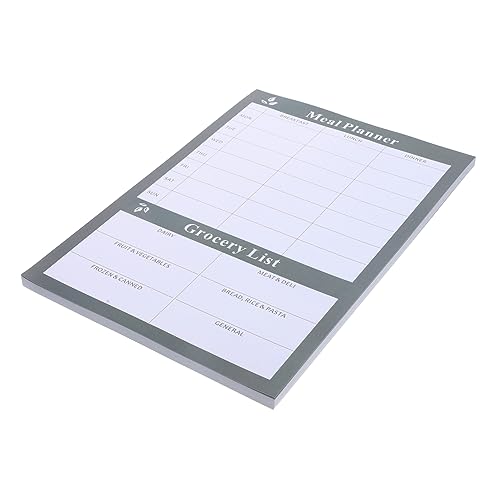 Lurrose 1 libro de planificación de comidas calendario lista dieta receta planificador comidas semanal planificador menu semanal menú casero para el hogar cuaderno menú semanal Papel Black
