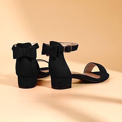 Image of PANDANINJIA Girls Dress Shoes Toddler Kids Heels Sandals Flower Girl Shoes | Ankle Strap,Open Toe,Wedding,Party,Dance,Prom,Birthday,Little Big Kid,Flower Girl Shoes,Foam Insole,1.2 in Heel Dress Pumps