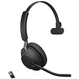 Jabra Evolve2 65 MS Wireless Headset with Link380a, Mono, Black – Wireless Bluetooth Headset for...