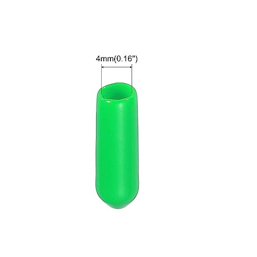 Image of MECCANIXITY 50pcs 4mm Rubber End Caps Cover PVC Vinyl Screw Thread Protector Round Wire Shelf Caps for Screw Bolt Pipe Fence Post, Green