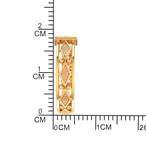 Image of P.C. Chandra Jewellers 14KT (585) Yellow Gold Circular Huggie Earrings For Women & Girls With Beautiful Design - 1.65 Grams