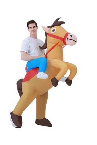 BESTSIGHT Disfraz inflable de caballo para adultos, disfraz de va...