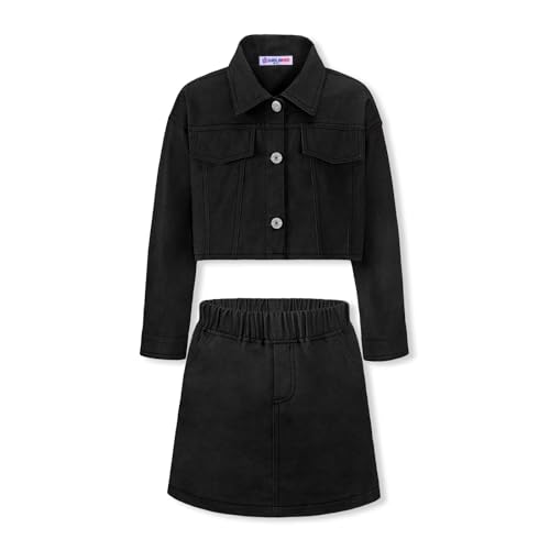 Image of WELAKEN Denim Skirt Sets for Girls Kids & Teen (Jean Jacket + Mini Skirts) II Girl's Clothing Sets