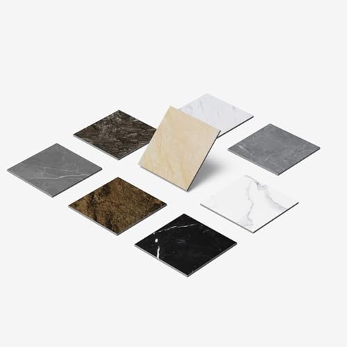 ATOPOSE Peel and Stick Vinyl Floor Tile，1 Piece Sample,6'x6' Self Adhesive Flooring for DIY Installation（ Beige Stone Sample）