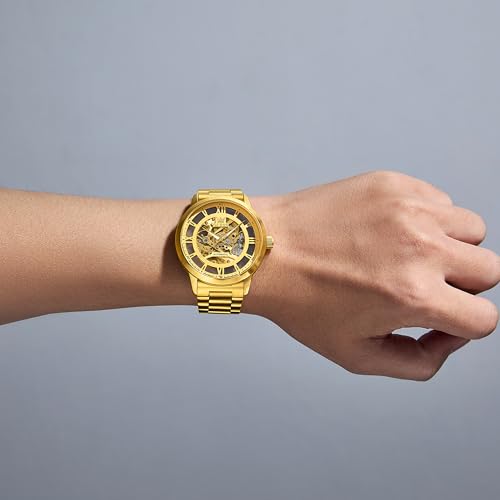 Image of OLEVS Mens Skeleton Watches Automatic Self Winding Mechanical Designer Luxury Dress Stainless Steel Waterproof Original Wrist Watches for Men