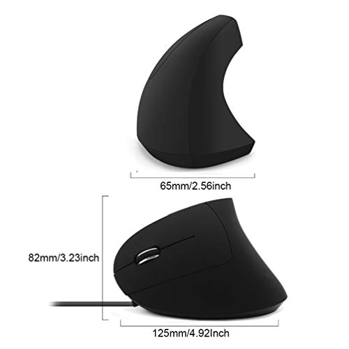 Ratón para zurdos vertical con cable USB y 1600 DPI óptico regulable 7