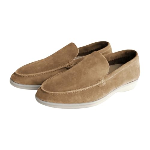 Mocasines de verano para hombre, zapatos suaves estilo mocasín, zapatos casuales, ligeros, cómodos, zapatos clásicos para los desplazamientos diarios, oficina y fin de semana, zapatos suaves, amarillo