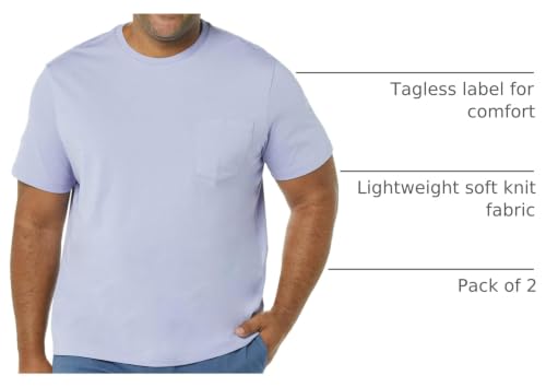 Image of Amazon Essentials Men's Short-Sleeve Crewneck Pocket T-Shirts, Pack of 2
