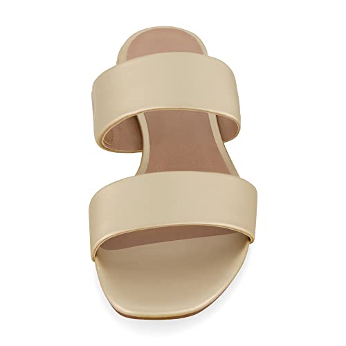 CUSHIONAIRE Women's Nolita two band low block heel slide sandal +Memory Foam and Wide Widths Available3