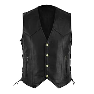 CHUNYU Casual effen vest heren punk lederen vestjassen V-hals enkele rij knopen streetwear cool mouwloos jasje