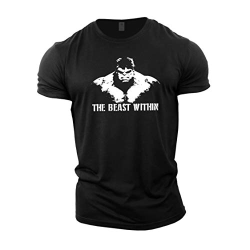 GYMTIER Beast Within Men's Gym T-Shirt Bodybuilding Training Workout Lifting Top Clothing