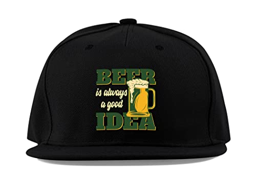 Casquette de baseball Casquette bière en coton noir taille unique visière plate