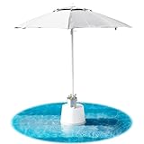 Floating Luxuries Kai Luxury Umbrella, In-Pool or On-Deck, 7.5' Octagon Shaped, Fade and Stain Resistant Marine Grade Fabric, Resort Quality, Rust Free 1.5' Diameter Fiberglass Pole