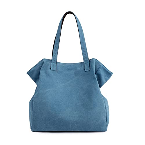 HJUIK Bolsos de Las Mujeres Bolsas de Hombro de la Lona for Las niñas Grandes Bolsas de Asas de Las Compras (Color : Blue, Size : 38x16x36cm) Cover