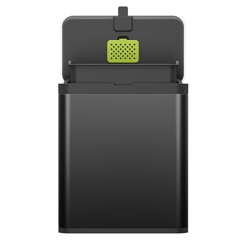 Poubelle à compost de cuisine 7L EKO noire mate avec bac amovible