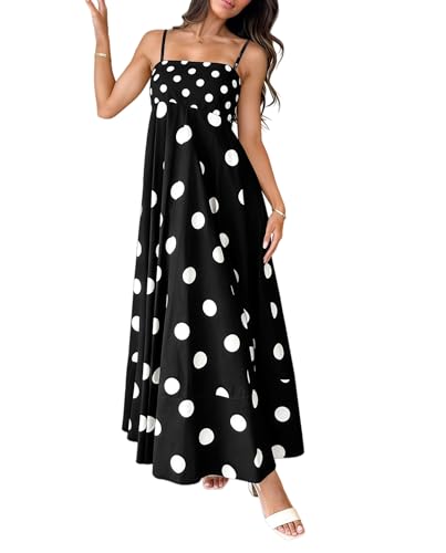 Image of NUFIWI Women Summer Striped Maxi Dress Spaghetti Strap Cutout Ruffle Long Dress Flowy Swing Beach Vocation Dress