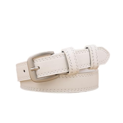 Muzboo Retro Thin Belt, Women's Casual Dress Belt, Decorative Belt-White
