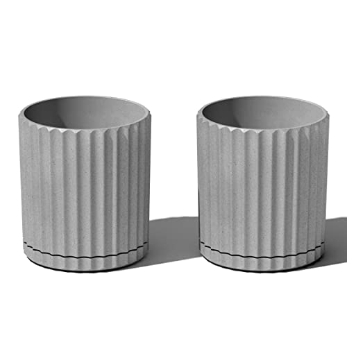 Image of Veradek Demi Series Demi 6 inch Planter w /Tray - Grey, 2 Pack