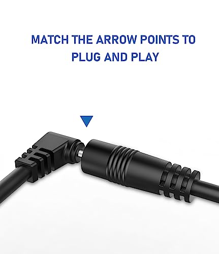 YQMAJIM 2.5mm Dash Cam Rear View Camera Extension Cable, (6Ft Thicker) 90 Degree Backup Camera Extension Cord, Mirror Cam Extension Adapter Wire Compatible with 4Pin and 5Pin Dashcam Reverse Cam