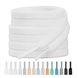 Handshop Boutique en Ligne 2 Paires de Lacets Plats de 6 mm Pour Baskets, Lacets de Sport Disponibles en 15 Couleurs Pour Chaussures de Sport Chaussures Blanc 110 cm